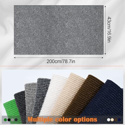 Cat Scratch Furniture Protector - 78.7" x 17" Trimmable Self-Adhesive Cats Claws Scratch Pads, DIY Cat Climbing Couch Protector for Scratch Post Cat Tree Replacement Indoor (Light Gray) - Image 2