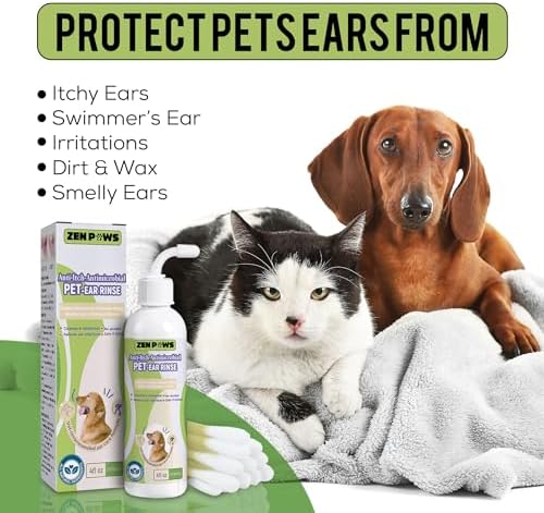 Zenpaws Dog and Cat Ear Cleaner Solution – Ear Drops - - Advanced Veterinary Recipe. Remove Wax and Build up and Relieve Itchiness - Alcohol-Free - Image 2