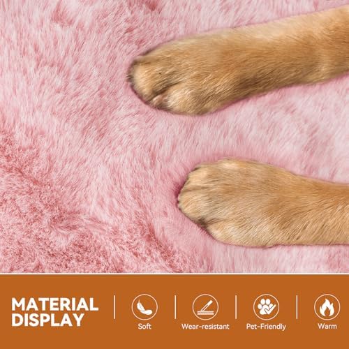 Zerbuger Dog Stairs with Storage, Pink Furry Lids 3 Steps Dog Ramp no Condo - Image 7