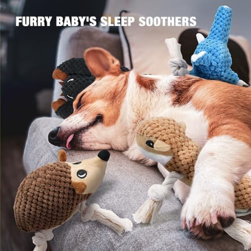 LEGEND SANDY Dog Squeaky Toys for Puppy, 5 Pack Small Dog Toys, Stuffed Animal Puppy Toys with Tug of War Ropes Value Bundle, Puppy Chew Toys for Teething with Squeakers Small Medium Breeds | Stuffed Animal Puppy Toys with Tug of War Ropes Value Bundle... - Image 7