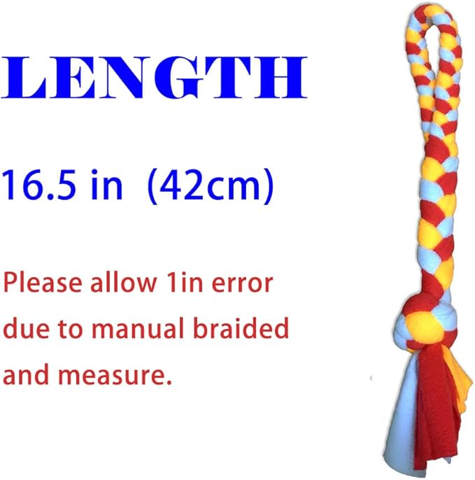 Dewonch Dog Fleece Rope Teaser Toy as Replacement to Chase and Tug (A-2PCS)