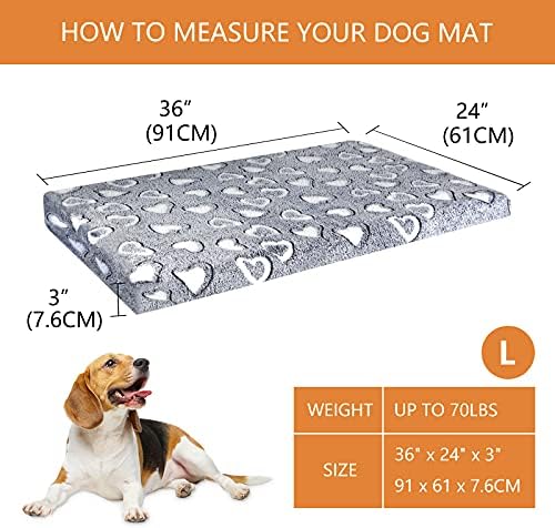VANKEAN Reversible Cool/Warm Crate Mat Waterproof Washable Firm S-XXL Grey - Image 2