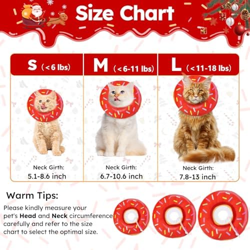Hpetppy Cat Cone Collar Soft, Cat Recovery Collar for Wound Healing Cute Kitten Donut Adjustable Pet Cones to Stop Licking Comfortable Lightweight Neck Elizabethan Collars for Kittens After Surgery - Image 2