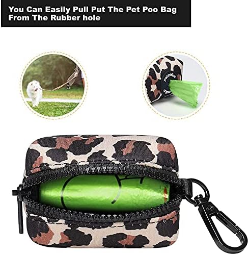 Petmolico Dog Poop Bag Holder Dispenser 2 Pack, Leopard - Image 2