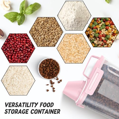 Dog Cat Food Storage Container with Cup (Pink, 2.5L) - Image 7