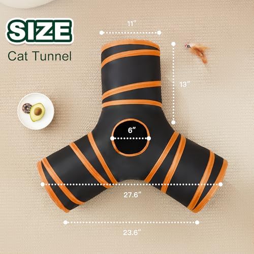 Love's cabin Cat Tunnel for Indoor Cats, 3-Way Collapsible Play Tunnel - Image 2
