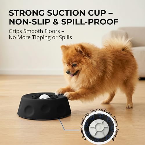 Slow Feeder Dog Lick Bowl, Rolling Ball & Silicone Suction Cup, Small Dogs - Image 2