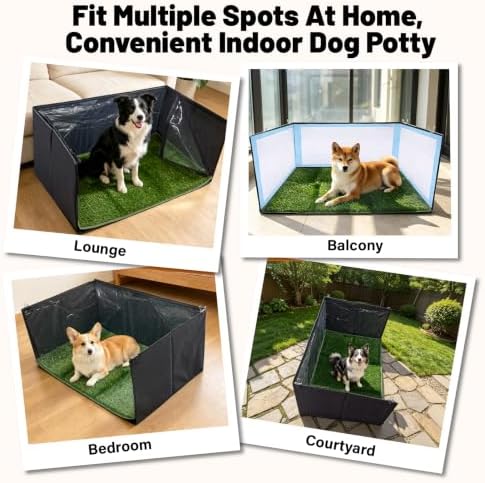 High Walls Dog Litter Box with Artificial Grass Waterproof PVC Liner - Image 7