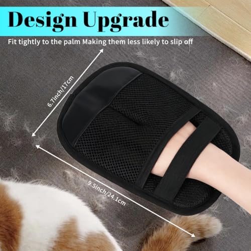 Pet Hair Removal Gloves, Black and Blue, 2 Piece Set, Static Hair Remover Reusable for Clothing, Sofa, Car Seat - Image 2