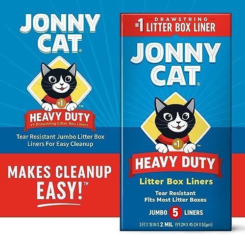 Jonny Cat Litter Box Liners: Heavy Duty - Tear & Leak Resistant - Drawstring Close - Jumbo,5 Count (Pack of 2) - Image 2