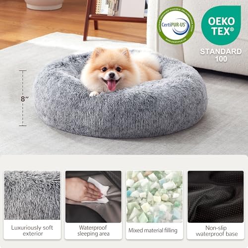 Donut Dog Bed Medium Size Dog, Round Cat Beds for Small Dogs - Image 2