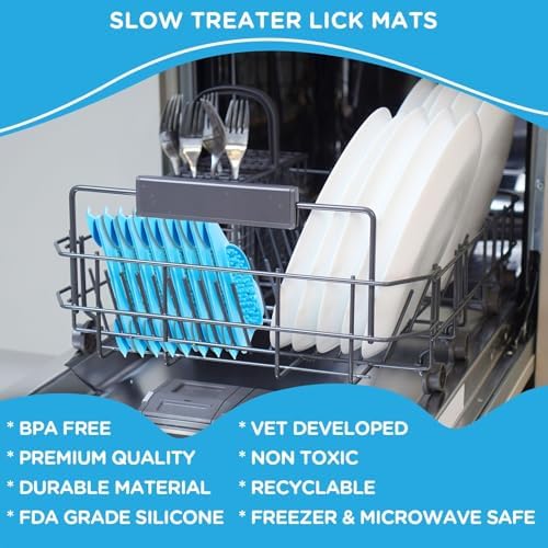 Aquapaw Dog Licking Mat - Suction Slow Feeder & Feeding Mat - Bath Toy Dispenser for Dog Bath Toys & Grooming Treats - Grooming Lick Pad for Peanut Butter Treat & Shower Snack Holder - Blue - Image 2