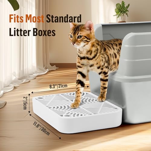 Cat Litter Box Step Non-Slip Cat Step with Filter Function,White - Image 2