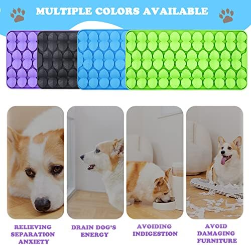 Silicone Snuffle Mat for Dogs Slow Feeder Lick Mat with Suction Cups Dogs Sniff Mat Dogs & Cats Entertainment Toys for Boredom(Green) - Image 2