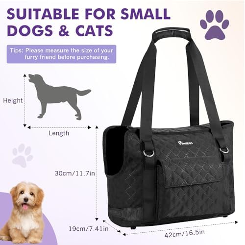 Pawaboo Dog Purse Carrier for Small Dogs with Pocket,Up to 11Lbs - Image 2
