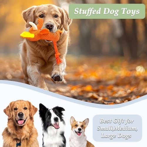 Cute Plush Elephant Dog Toy with Squeaky Sound & Crinkle Paper - Perfect for Small, Medium & Large Dogs (Orange) - Image 6
