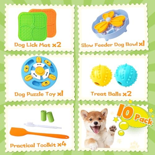 Forfon Slow Feeding Enrichment Set with Lick Mat & Puzzle Toy - Image 2
