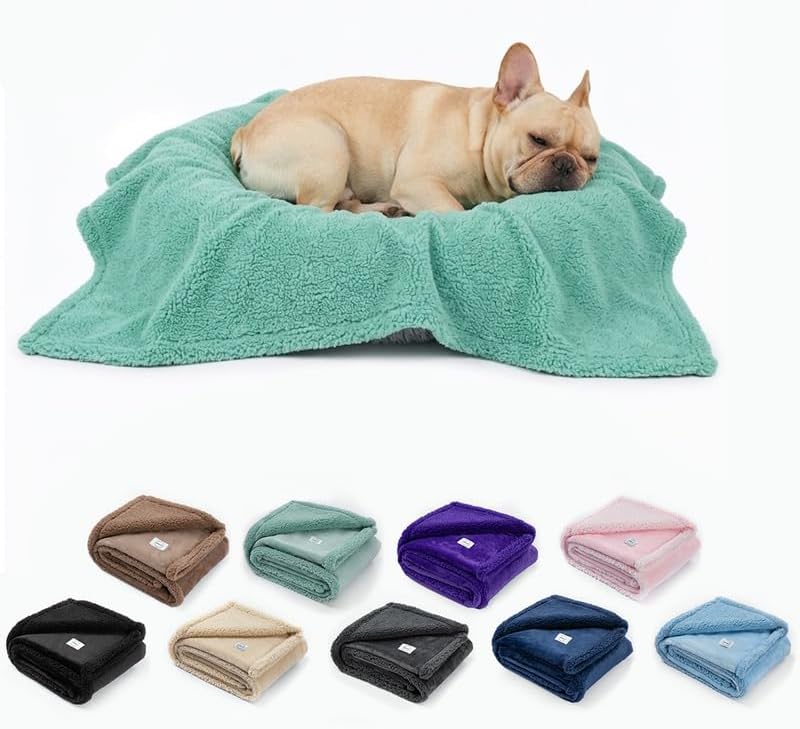 Green Dog Blanket for Pet Bed Cover Reversible Waterproof Puppy Fleece Blankets Leakproof Sofa Couch Cover Doggie Cat Pet Blanket for Warm Fluffy Washable Mat-Green,XL - Image 6