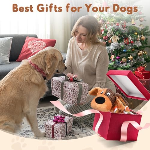 Dog Squeaky Toys for Puppies & Small Dogs - Bubble Plush Cuddle Buddy with Sliding Rope for Teething & Anxiety Relief, Interactive Tug Toy for Gentle Chewers (Chihuahua, Yorkie, Corgi, Poodle) - Image 7
