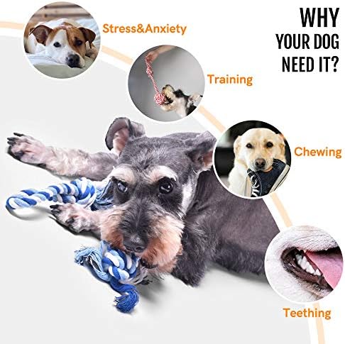 Fida Dog Rope Toys, 4 Pack Cotton Puppy Teething and Chew Toys - Image 2