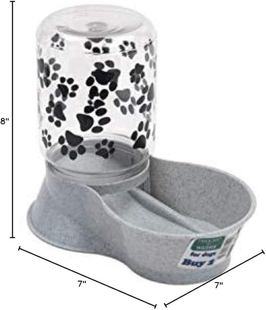 Lixit Reversable Water or Dry Food Feeders for Cats and Dogs (Small, Granite)