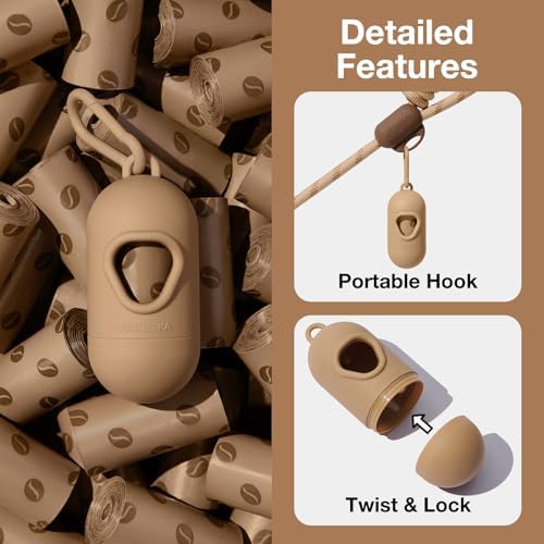 VETRESKA Dog Poop Bags Dispenser with Coffee Scented Waste Bags, 105 Counts - Image 2