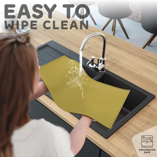 Dog Food Mat - 24x15 Raised Edges Dogs Mat for Food and Water Prevent Spill, Waterproof Cat Food Mats Protect Floors, Easy Clean Dog Bowl Mats for Food and Water, Silicone Pet Feeding Placemats - Image 7