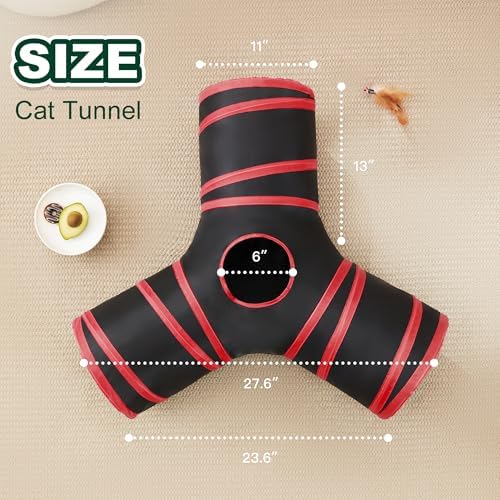 Love's cabin Cat Tunnel for Indoor Cats, 3-Way Collapsible Play Tunnel - Image 2