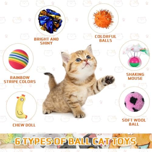Shappy 150 Pcs Cat Toys Bulk Pack for Indoor Cats, Mice Balls,Novel - Image 2