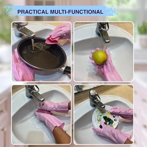 Grooming Gloves for Cats & Dogs - Pet Hair Removal Glove, Silicone Brush for Dog or Cat Washing, Puppy Bath Supplies for Shedding Cleaning Bathing & Massage, Fur Remover Mitt, Shower Shampoo Scrub - Image 7