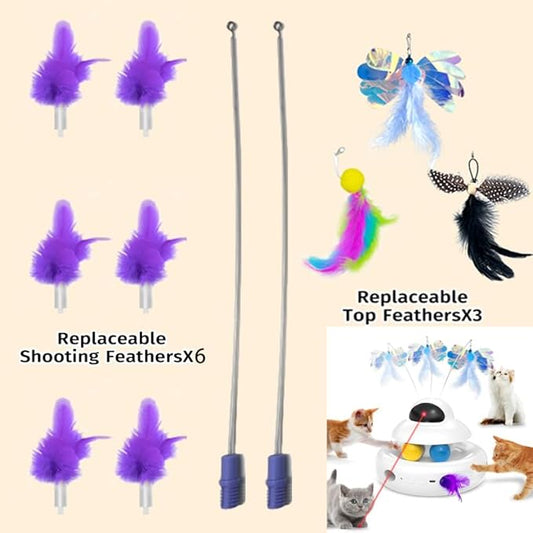 9 Pcs Soft Feathers Replacement Accessories, Interactive Toys for Indoor Cats,ONLY Fits Cat Toys, NOT fits for Other Brand