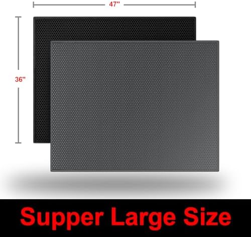 Waretary Cat Litter Mat, 47"x 36", Waterproof, Scatter Control, Grey - Image 7