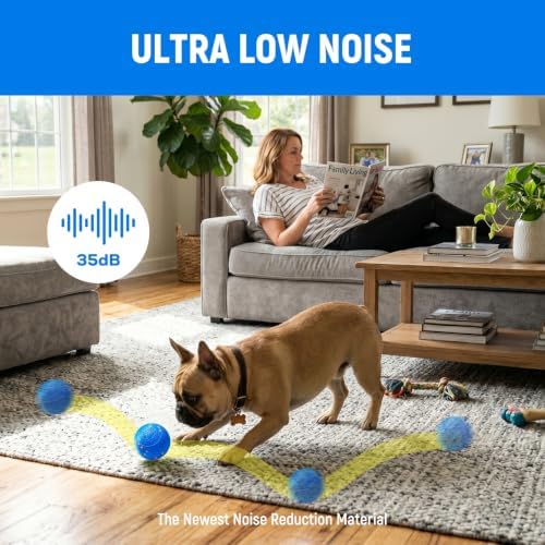 Interactive Dog Ball Toys - Automatic Moving, Bouncing Chew Toys, Wicked Balls with 3 Modes, E-TPU Vibrating Dog Ball for Small/Medium/Large Dogs, Birthday Gifts for Dogs(Blue) - Image 7