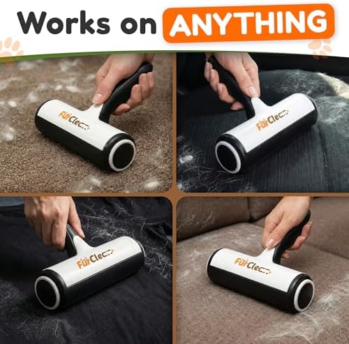 FurClean Pet Hair Removal Roller - Electrostatic Absorption Reusable Lint Rollers for Pet Hair - Cleaning Tool for Furniture, Couch and Carpet - Large Storage Compartment with Easy Disposal - Image 2