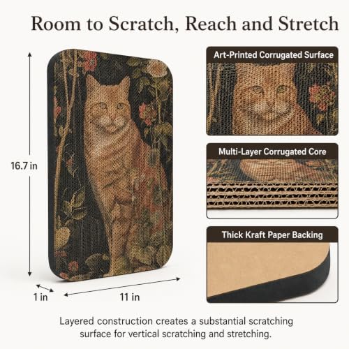 Cat Wall Scratcher, Art Cat Scratching Board for Indoor Cats - Image 2