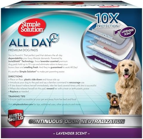 Simple Solution All Day Dog Potty Training Pads, Lavender, 23"x24" 50 Count - Image 2