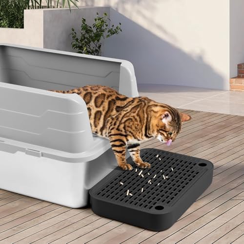 Cat Litter Box Step with Filter Function, Non-Slip Cat Step, Black - Image 7