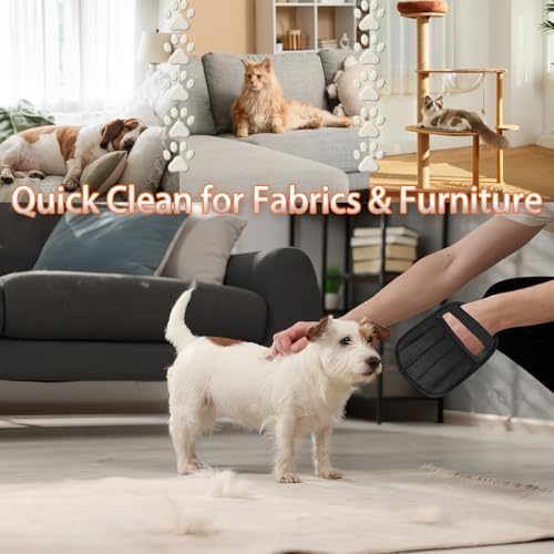 Pet Hair Removal Glove for Dogs and Cats, 3PCS Upgrade Reusable Electrostatic Gloves for Deshedding, Washable Cat Grooming Brush Five-Finger Magic Gloves for Clothing Carpet Sofa Car Seat - Image 6