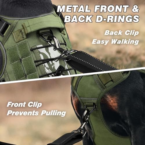 WINGOIN Green Tactical Dog Harness for Small Dogs,No Pull Dog Harness - Image 2