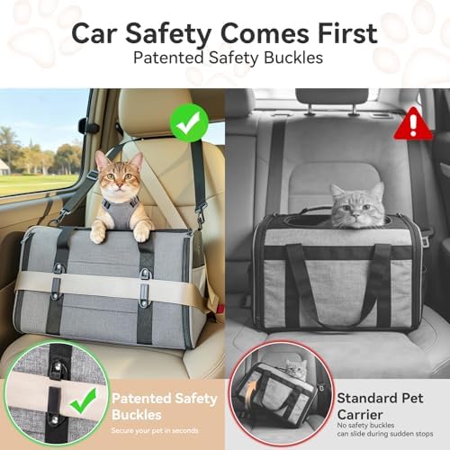 PETSFIT Cat Carrier Soft with Patented Safety Buckles,Safe for Car Travel - Image 2