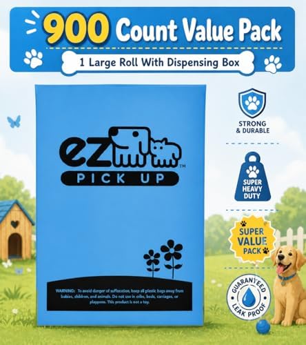900 Count Dog Waste Bags Poop Bag on Roll, Blue by EZ Pick Up - Image 2