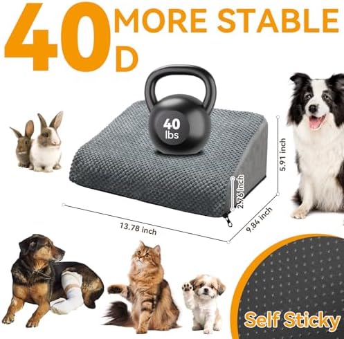 6-Pack Dog Ramp for Stairs, 40D High-Density Foam Pet Steps with Gentle 20°Slope for Staircase Stairs, Non-Slip Puppy Ramp for Small, Senior & Injured Dogs - Image 2