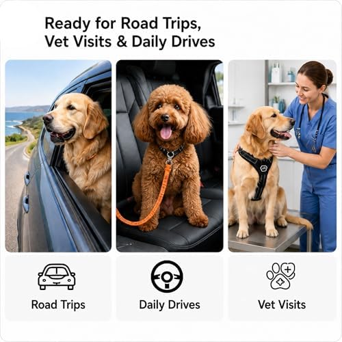 Dog Seat Belt 2Pcs, Retractable Pet Car Harness, Adjustable Dog Seat Belts - Image 7