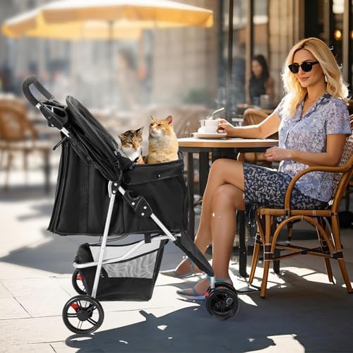 DUMOS 3 Wheels Pet Stroller for Dogs and Cats, Lightweight - Image 2