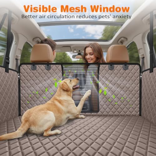 URPOWER 4 in 1 Dog Car Seat Cover for Back Seat, Waterproof Hammock - Image 2
