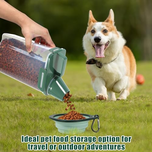 3 Lbs Pet Dog Food Storage Container for Bird Seed Rice Flour - Pine Green - Image 2