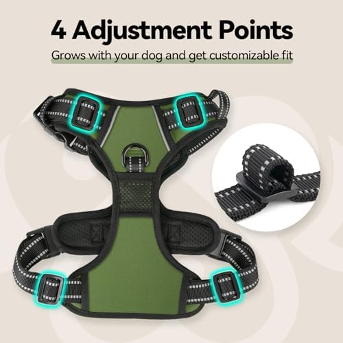 PHOEPET No Pull Dog Harness with Handle Front & Back Clip, Easy on - Image 7