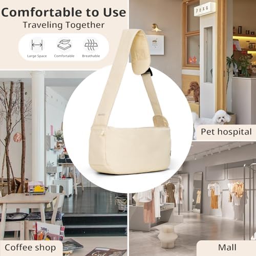 ONECUTE Dog Sling Carrier 15 lbs, Small Dog Carrier Sling for Cat & Puppies - Image 7