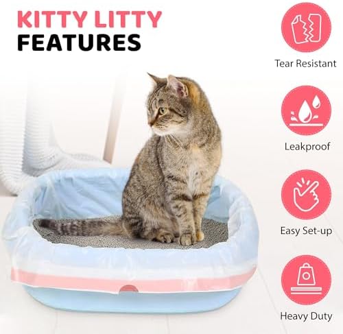 Extra Heavy Duty Jumbo Cat Litter Box Liners 20 Count Cat Waste Liners - Image 6