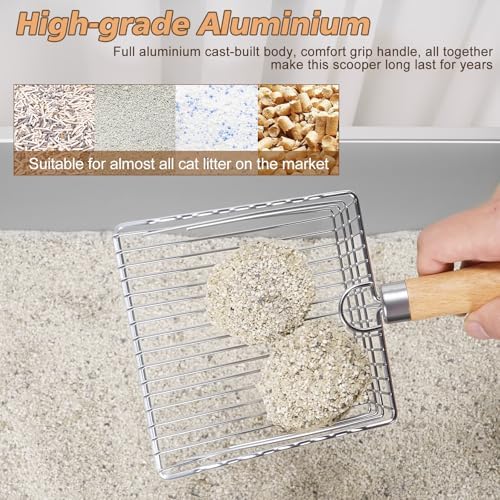 Metal Cat Litter Scooper with Holder,Poop Scooper with Waste Can,Refill Bag - Image 2